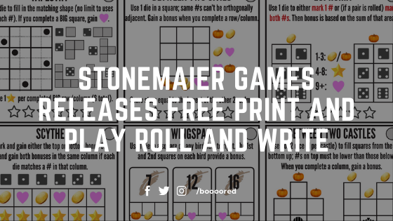 Stonemaier Games Roll and Write